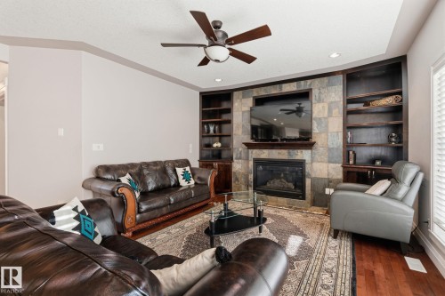 515 Callaghan Point(E), Edmonton, AB - Indoor Photo Showing Living Room With Fireplace