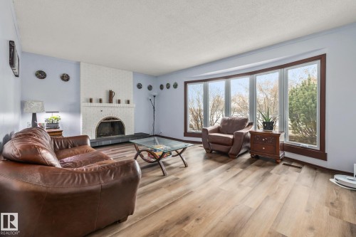 8812 135 Avenue, Edmonton, AB - Indoor Photo Showing Living Room With Fireplace