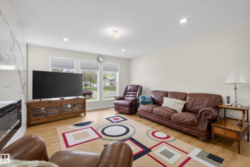 11 Labelle Crescent, St. Albert, AB - Indoor Photo Showing Living Room With Fireplace