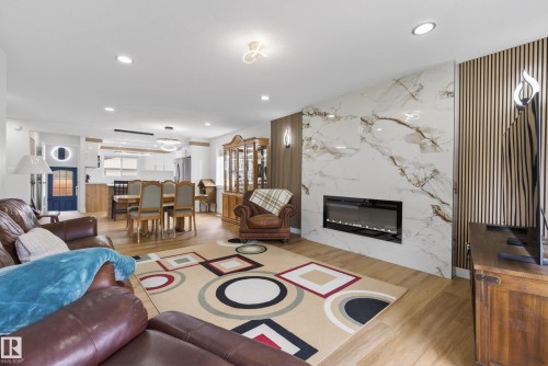 11 Labelle Crescent, St. Albert, AB - Indoor Photo Showing Living Room With Fireplace