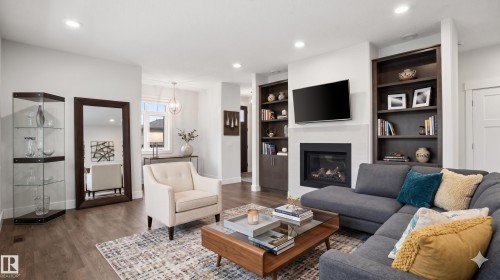 11002 University Avenue, Edmonton, AB - Indoor Photo Showing Living Room With Fireplace