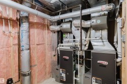 Dual Lennox HVAC systems, extensive ductwork, exposed copper and PEX plumbing, and insulated walls - 