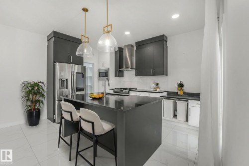 5741 Kootook Way, Edmonton, AB - Indoor Photo Showing Kitchen With Stainless Steel Kitchen With Upgraded Kitchen