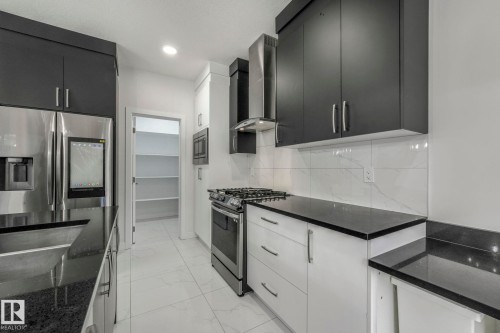 5741 Kootook Way, Edmonton, AB - Indoor Photo Showing Kitchen With Stainless Steel Kitchen With Upgraded Kitchen