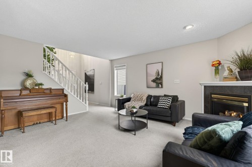 316 Wild Rose Way, Edmonton, AB - Indoor Photo Showing Living Room With Fireplace