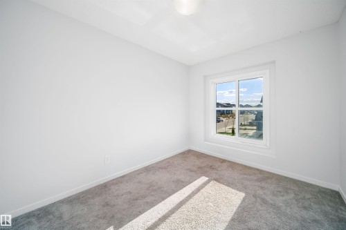 Bright room featuring a large window, neutral carpeting, white walls, and white trim - 9651 229 Street, Edmonton, AB - Indoor Photo Showing Other Room