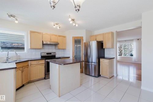 7713 Schmid Crescent, Edmonton, AB - Indoor Photo Showing Kitchen With Stainless Steel Kitchen With Double Sink