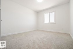 Bright room with light gray carpet, white walls, and a single window - 