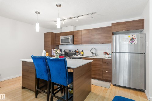 110 9517 160 Avenue, Edmonton, AB - Indoor Photo Showing Kitchen With Stainless Steel Kitchen With Upgraded Kitchen