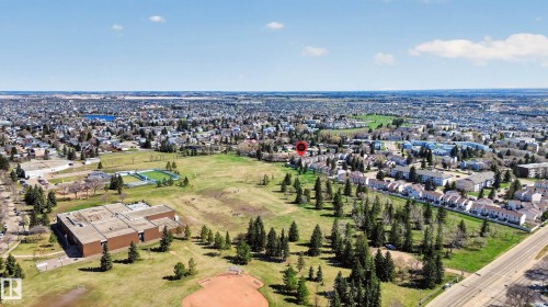 Expansive aerial view showcasing the neighborhood with prominent green space - 14522 56 Street, Edmonton, AB - Outdoor With View