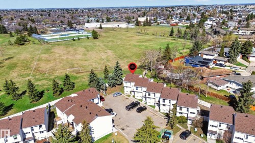 Aerial perspective showcasing the community of townhomes - 14522 56 Street, Edmonton, AB - Outdoor With View