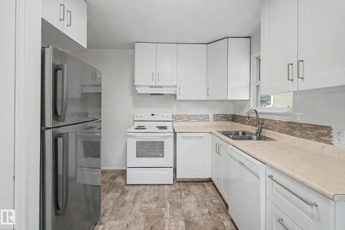 9276 86 Street, Edmonton, AB - Indoor Photo Showing Kitchen With Double Sink