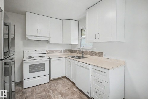 9276 86 Street, Edmonton, AB - Indoor Photo Showing Kitchen With Double Sink