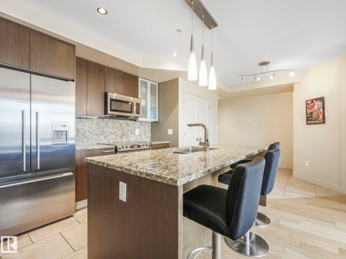 801 10388 105 Street, Edmonton, AB - Indoor Photo Showing Kitchen With Stainless Steel Kitchen