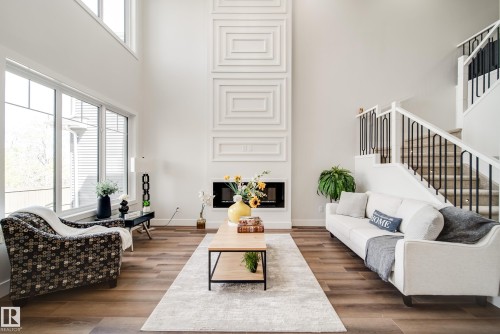 8808 183 Avenue, Edmonton, AB - Indoor Photo Showing Living Room With Fireplace
