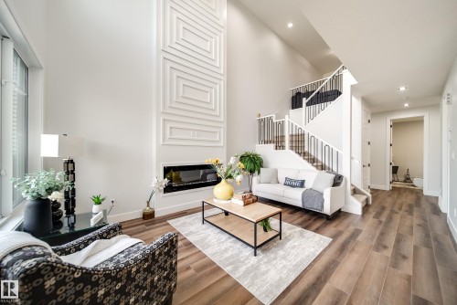 8808 183 Avenue, Edmonton, AB - Indoor Photo Showing Living Room With Fireplace