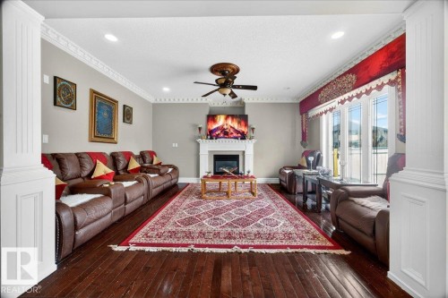17419 110 Street, Edmonton, AB - Indoor Photo Showing Living Room With Fireplace