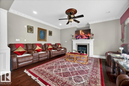 17419 110 Street, Edmonton, AB - Indoor Photo Showing Living Room With Fireplace