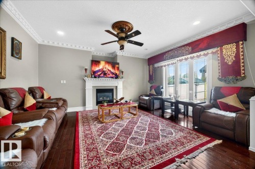 17419 110 Street, Edmonton, AB - Indoor Photo Showing Living Room With Fireplace