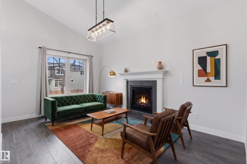 9302 120 Avenue, Edmonton, AB - Indoor Photo Showing Living Room With Fireplace