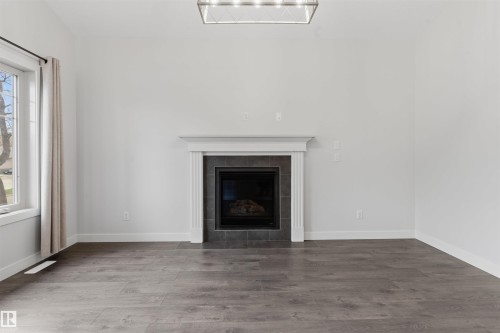 9302 120 Avenue, Edmonton, AB - Indoor Photo Showing Living Room With Fireplace