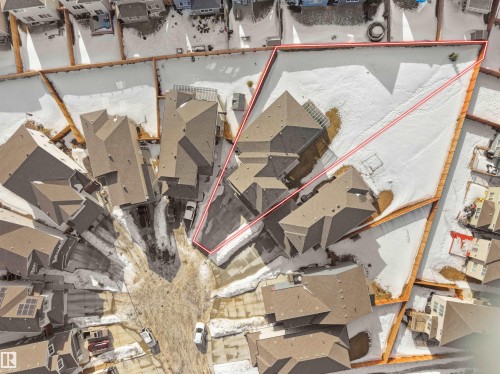 Aerial Property Boundary Delineation. Illustrating the defined perimeter of the property - 1208 25 St Nw, Edmonton, AB - 