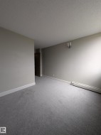 Open living space featuring light gray carpeting and neutral wall paint - 