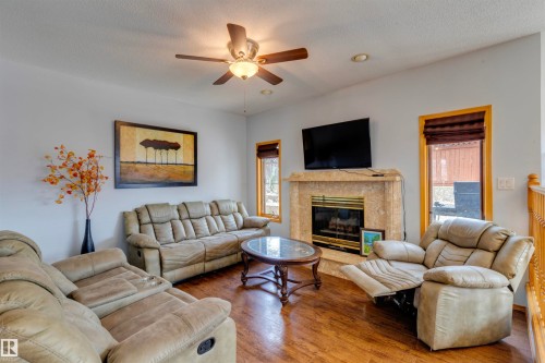 15411 67A Street, Edmonton, AB - Indoor Photo Showing Living Room With Fireplace