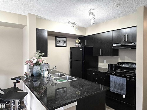 210 3207 James Mowatt Trail, Edmonton, AB - Indoor Photo Showing Kitchen With Double Sink