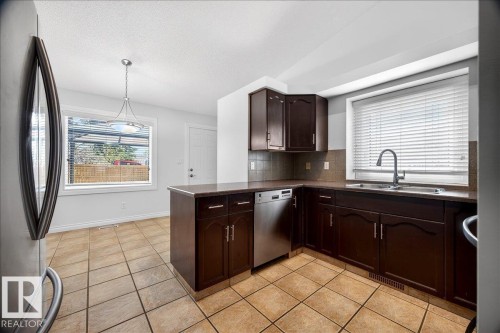 3671 33 Street, Edmonton, AB - Indoor Photo Showing Kitchen With Double Sink
