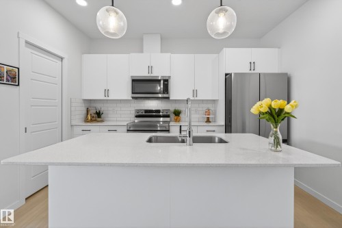 3670 Erlanger Road, Edmonton, AB - Indoor Photo Showing Kitchen With Double Sink With Upgraded Kitchen