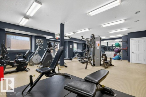 Dedicated fitness center featuring exercise equipment. - 223 10121 80 Avenue, Edmonton, AB - Indoor Photo Showing Gym Room
