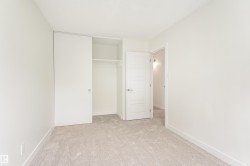 Neutral-toned carpeting paired with white walls, baseboards, and trim - 
