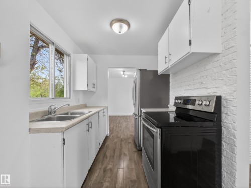 3520 49A Street, Edmonton, AB - Indoor Photo Showing Kitchen With Double Sink