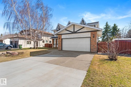 Two-story property featuring a stucco and brick facade with decorative gable accents - 10673 161 Avenue, Edmonton, AB - Outdoor With Facade