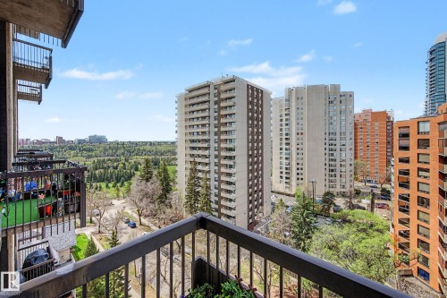 Elevated balcony offering expansive urban and natural scenery - 1205 10045 118 Street, Edmonton, AB - Outdoor With Balcony