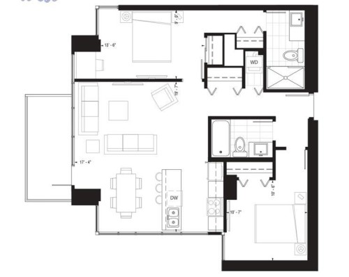 Floor plan - #1601 10180 103 St Nw, Edmonton, AB - Other