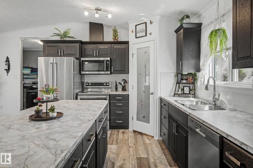 15 12604 153 Avenue, Edmonton, AB - Indoor Photo Showing Kitchen With Stainless Steel Kitchen With Double Sink With Upgraded Kitchen
