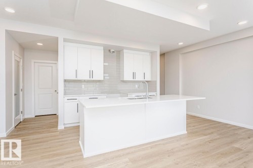17332 5Th Street Nw, Edmonton, AB - Indoor Photo Showing Kitchen With Double Sink