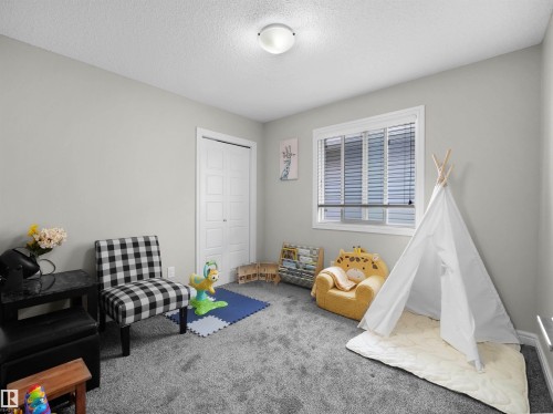 Light gray wall paint, recessed window with blinds, and durable gray carpeting - 3247 15 Avenue Nw, Edmonton, AB 