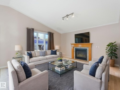 3620 130 Avenue, Edmonton, AB - Indoor Photo Showing Living Room With Fireplace