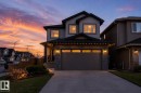 Modern two-story residence with a concrete driveway and an attached two-car garage - 6303 169 Avenue, Edmonton, AB  - Outdoor 