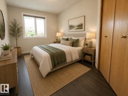 Dark wood-finish flooring with light-toned walls - 