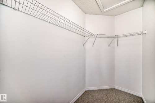 Walk-in closet featuring wire shelving, white walls, gray carpet flooring, and white baseboards - 2339 28B Ave Avenue, Edmonton, AB - Indoor With Storage