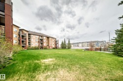 Expansive green space featuring a manicured lawn, established perimeter trees, and a low fence line - 