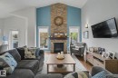 3433 West Landing Landing, Edmonton, AB  - Indoor Photo Showing Living Room With Fireplace 
