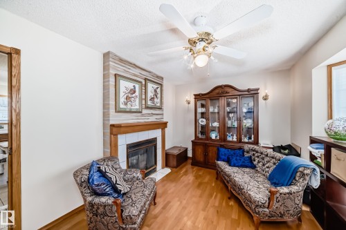 15330 99 Avenue, Edmonton, AB - Indoor Photo Showing Living Room With Fireplace