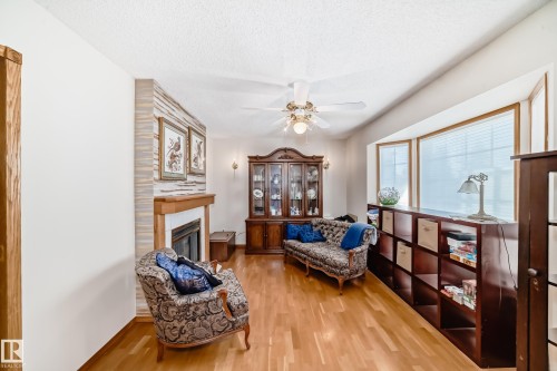 15330 99 Avenue, Edmonton, AB - Indoor Photo Showing Living Room With Fireplace