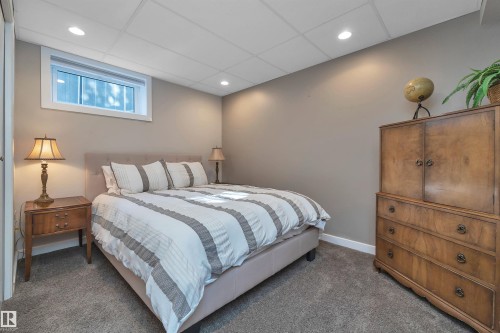 Basement bedroom with new egress window 2021 - 14 Ash Place, St. Albert, AB - Indoor Photo Showing Bedroom