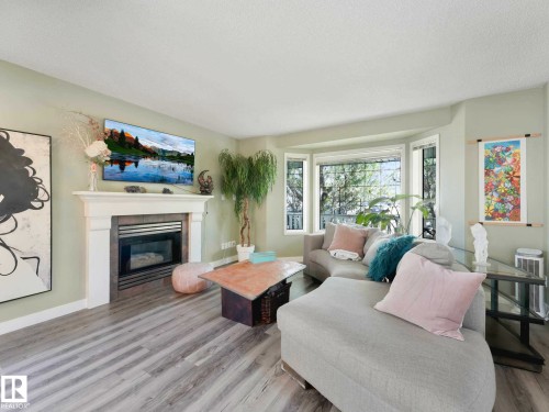 16228 55A Street, Edmonton, AB - Indoor Photo Showing Living Room With Fireplace